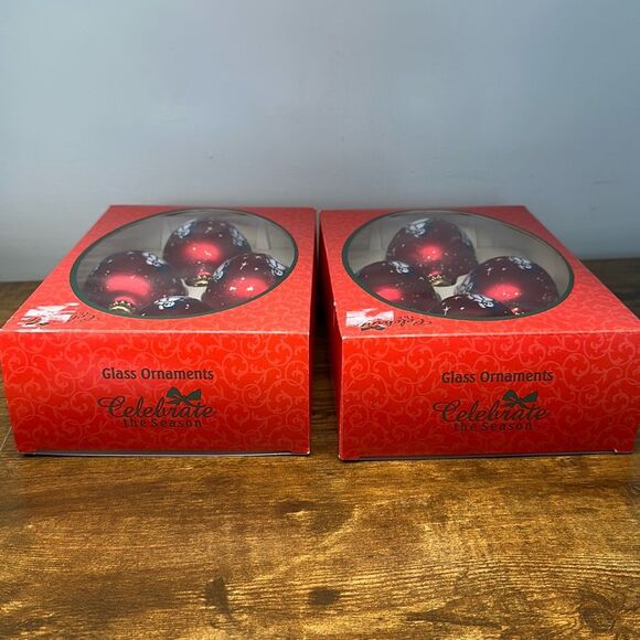 Christmas by Krebs Snowmen Glass Ornaments set of 8 Red - Picture 4 of 7